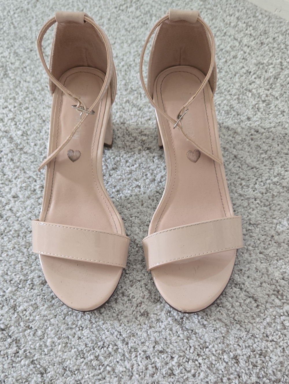 Steve Madden Pink Nude Ankle-Strap Block Heel Sandals